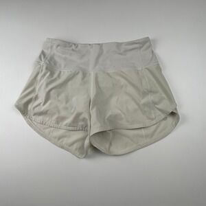 Lululemon Women's Speed Up High-Rise Lined 4" Bone Running Athletic Shorts Sz 6